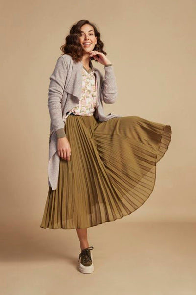 Womens On Re-Pleat Skirt-Olive