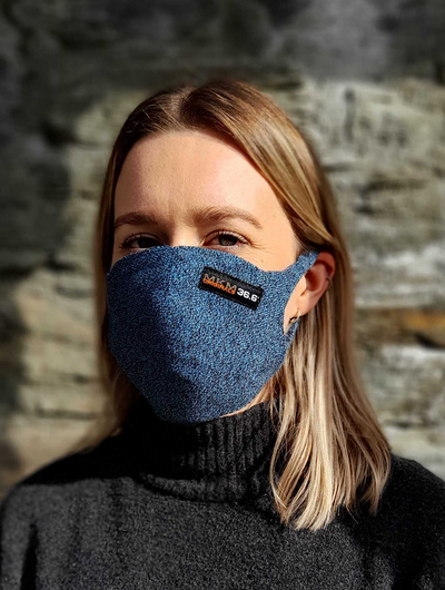 Filtered Face Mask Blue Marl | MKM | Te Huia New Zealand